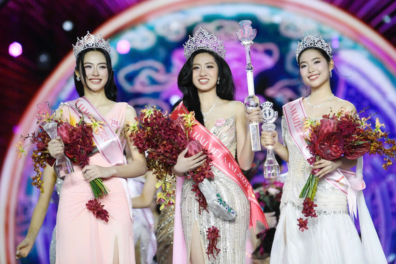 Nhan sắc của Top 3 Hoa hậu Việt Nam 2024. 