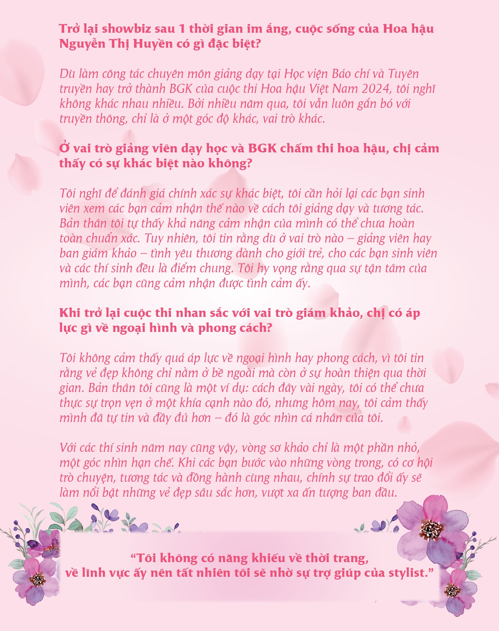 Giảng viên Nguyễn Thị Huyền trên “ghế nóng” Hoa hậu Việt Nam 2024: Hoa hậu thường xấu nhất lúc đăng quang - 3