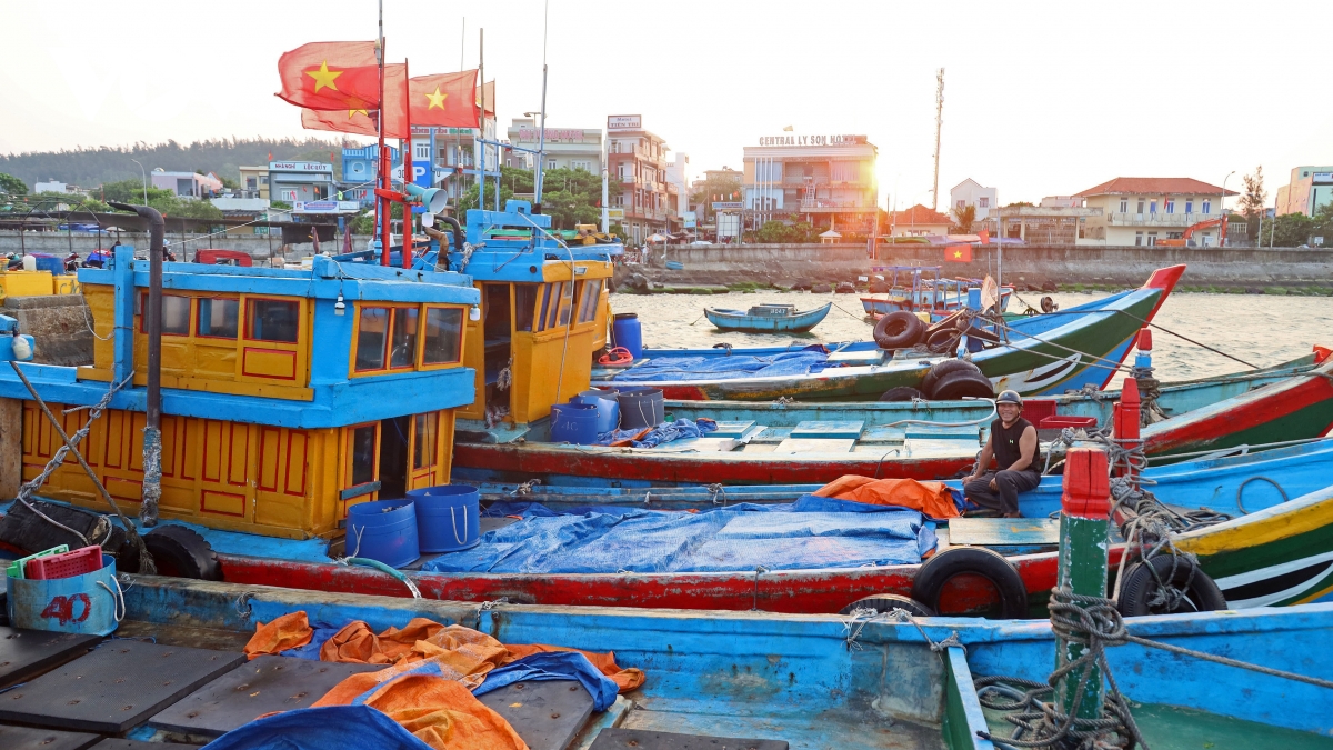Tàu thuyền san sát. Những chuyến tàu chuẩn bị rời bến lại khẩn trương tiếp nhiên liệu, kiểm tra ngư cụ, sẵn sàng cho hành trình mới.