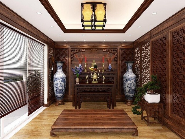 Theo phong thủy, đặt bài vị sát tường sẽ ảnh hưởng đến tiền đồ, vận mệnh, vì vậy luôn phải để một khoảng trống nhỏ giữa bàn thờ và bài vị tổ tiên.