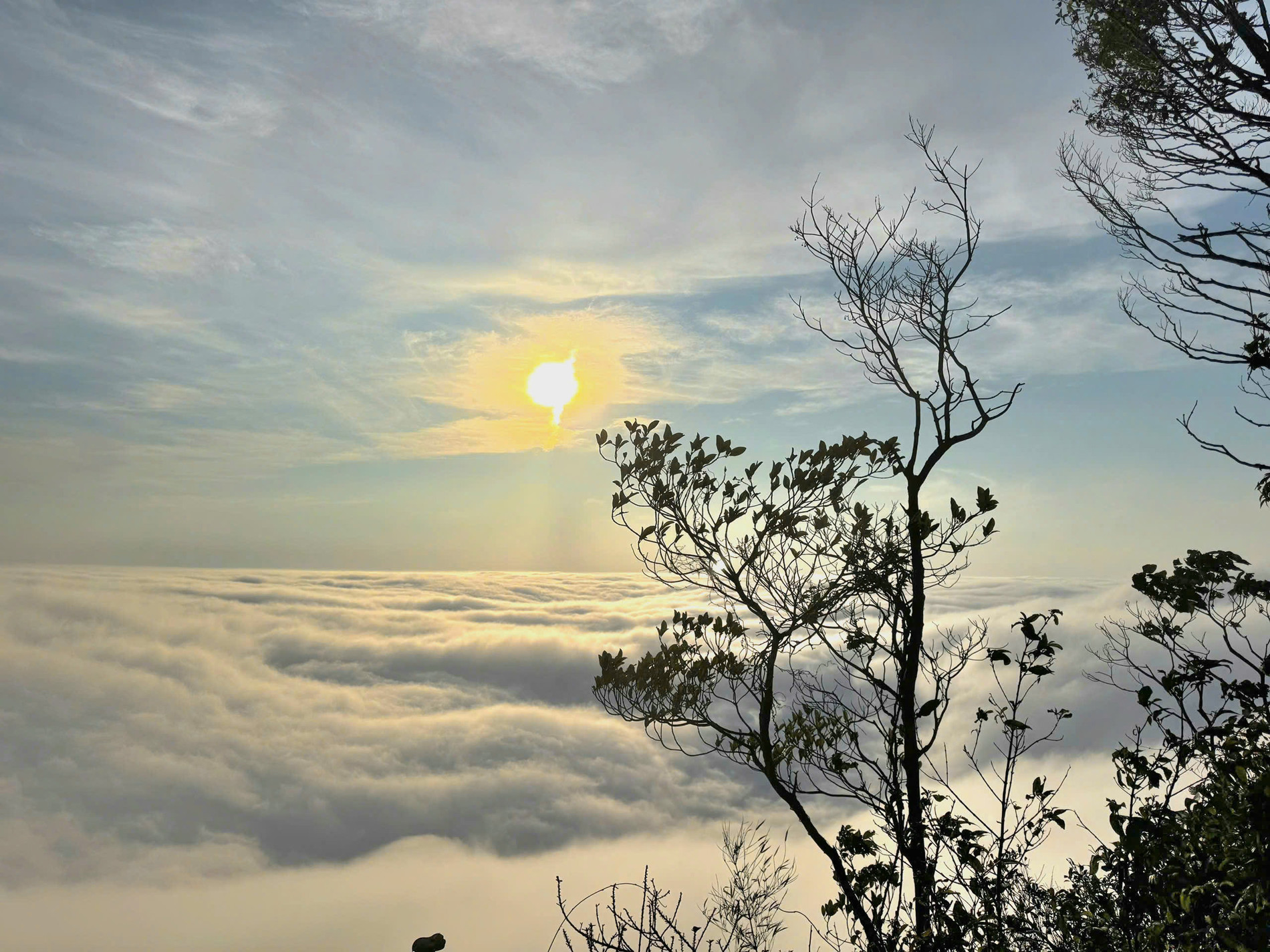 Địa điểm cách Hà Nội 60km có thể săn mây cả ngày, khách đến 4 lần chưa chán 25 Biển mây tuyệt đẹp lúc bình minh từ góc nhìn ở đền thờ Chủ tịch Hồ Chí Minh. Ảnh: Nguyễn Đức Anh