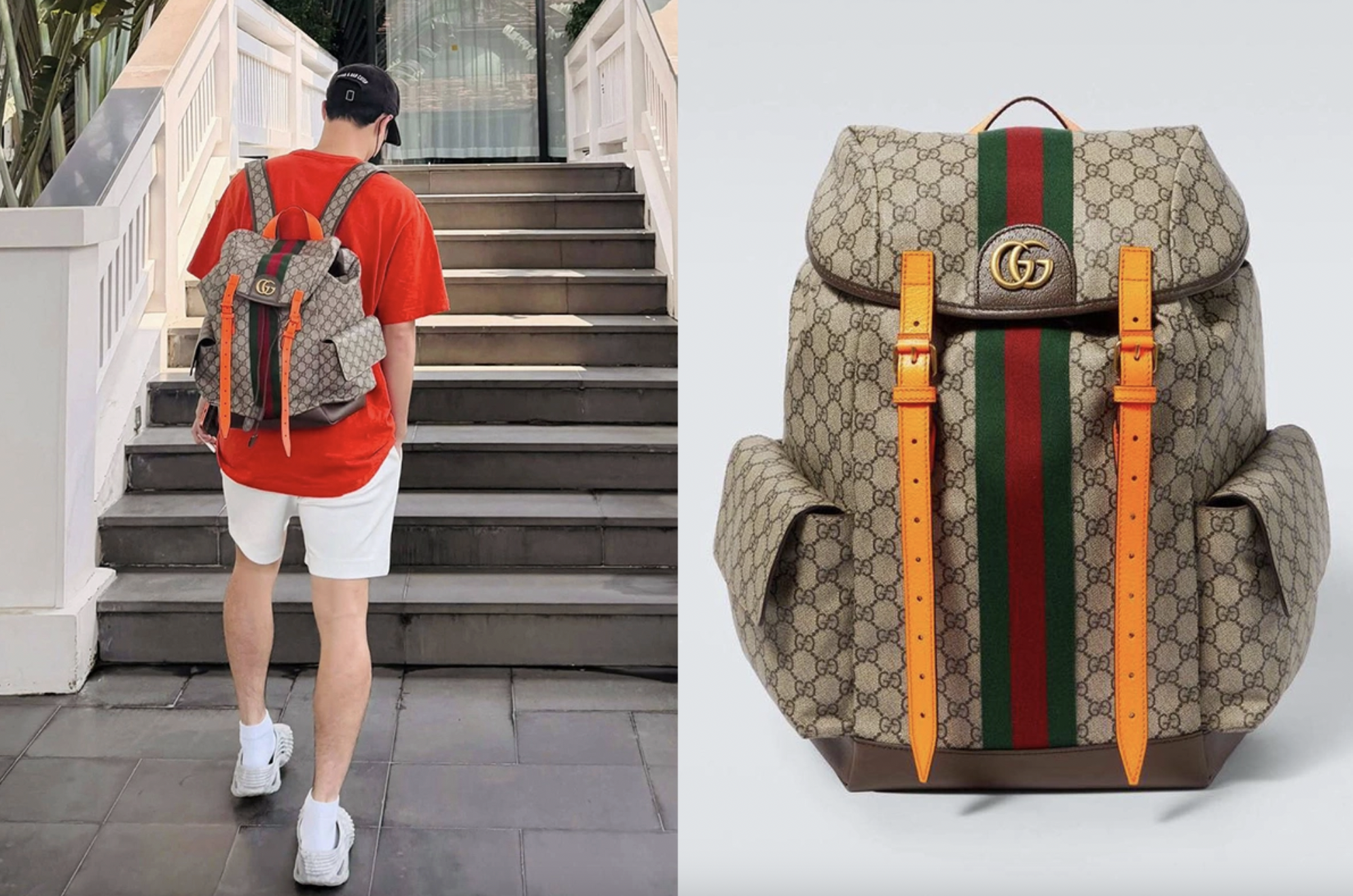 Văn Toàn Nam diện ba lô nghìn USD dạo phố.