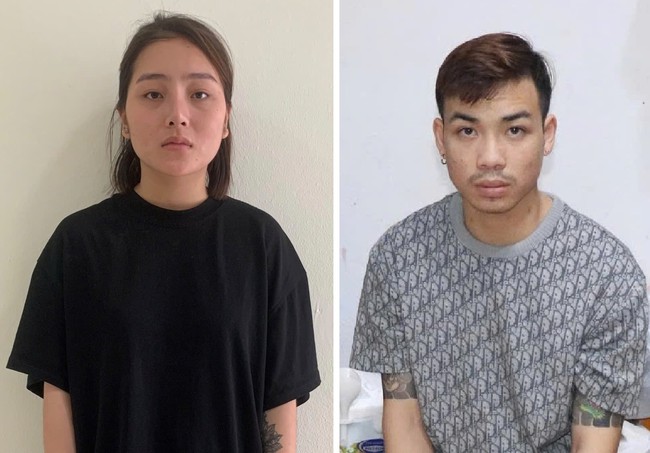 Đối tượng Bàn Thị Tâm và Nguyễn Minh Hiệp. Ảnh: Công an Hà Nội.