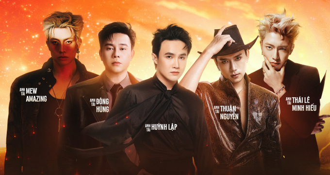 Từ trái sang: Mew Amazing, Đông Hùng, Huỳnh Lập, Thuận Nguyễn, Thái Lê Minh Hiếu. Ảnh: Ban tổ chức cung cấp
