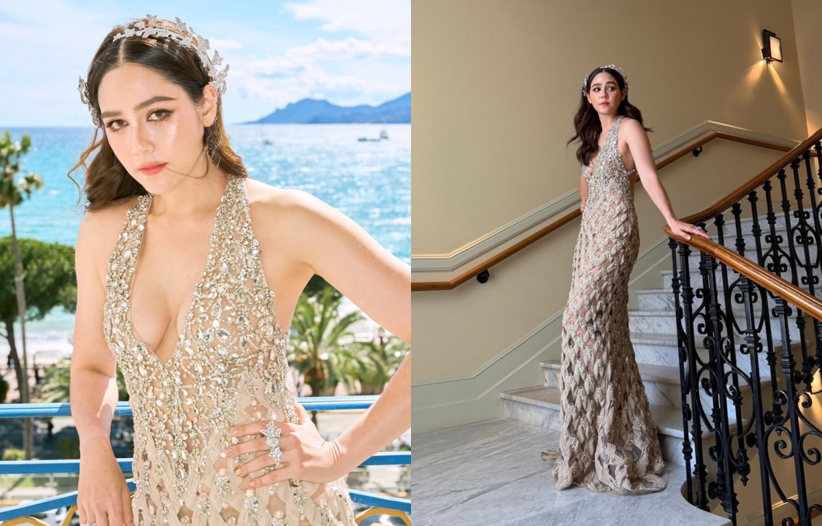 Đầm Elie Saab đính kết, xẻ ngực sâu, giúp diễn viên Thái Lan Araya A. Hargate toát lên vẻ quyến rũ. Ảnh: Instagram Araya A. Hargate