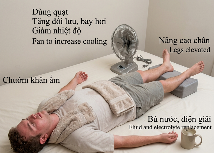 Hướng dẫn sơ cứu người sốc nhiệt, say nắng