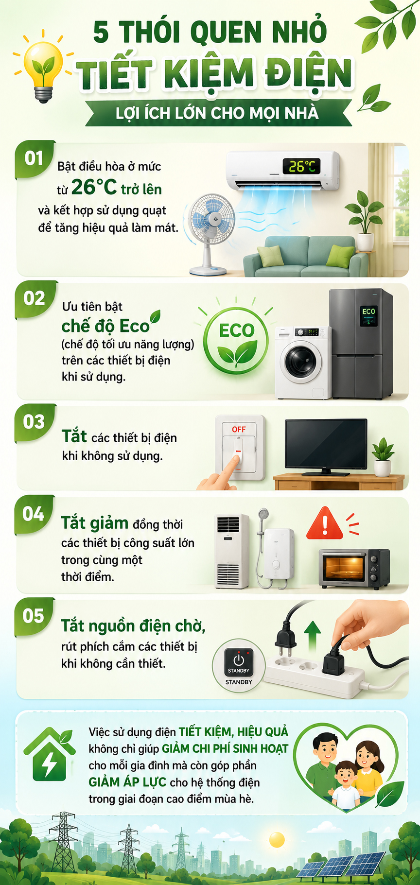 amp;#34;2 bật 3 tắtamp;#34; giúp hóa đơn tiền điện giảm đáng kể - 1