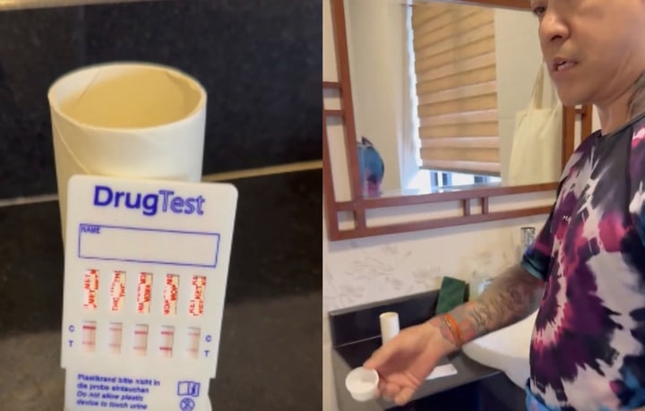Duy Mạnh test ma túy tại nhà. Ảnh: FBNV