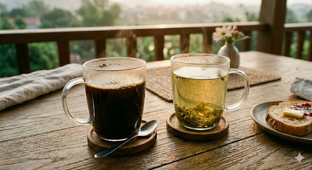 C&agrave; ph&ecirc; v&agrave; tr&agrave; đều gi&uacute;p tăng năng lượng v&agrave; tỉnh t&aacute;o.