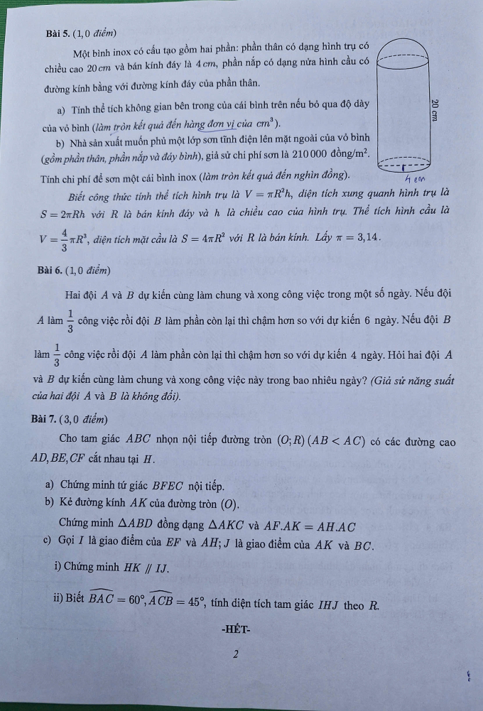 Đề Toán thi vào lớp 10 TP HCM - 2