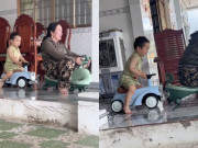 Yêu con - Clip bà ngoại đua xe 3 bánh cùng 'khối nghỉ hè' khiến dân mạng bật cười