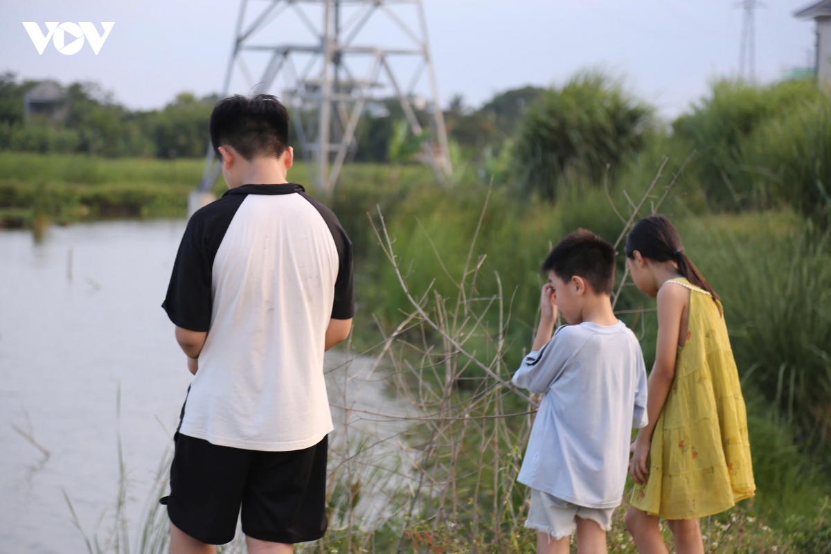 Mùa hè, các em học sinh thường hay thích ra ao hồ, sông suối chơi, câu cá.