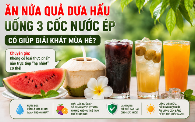 Nhiều loại đồ uống được cho là giải nhiệt nhưng hiệu quả vẫn phụ thuộc vào cách sử dụng và thể trạng mỗi người.