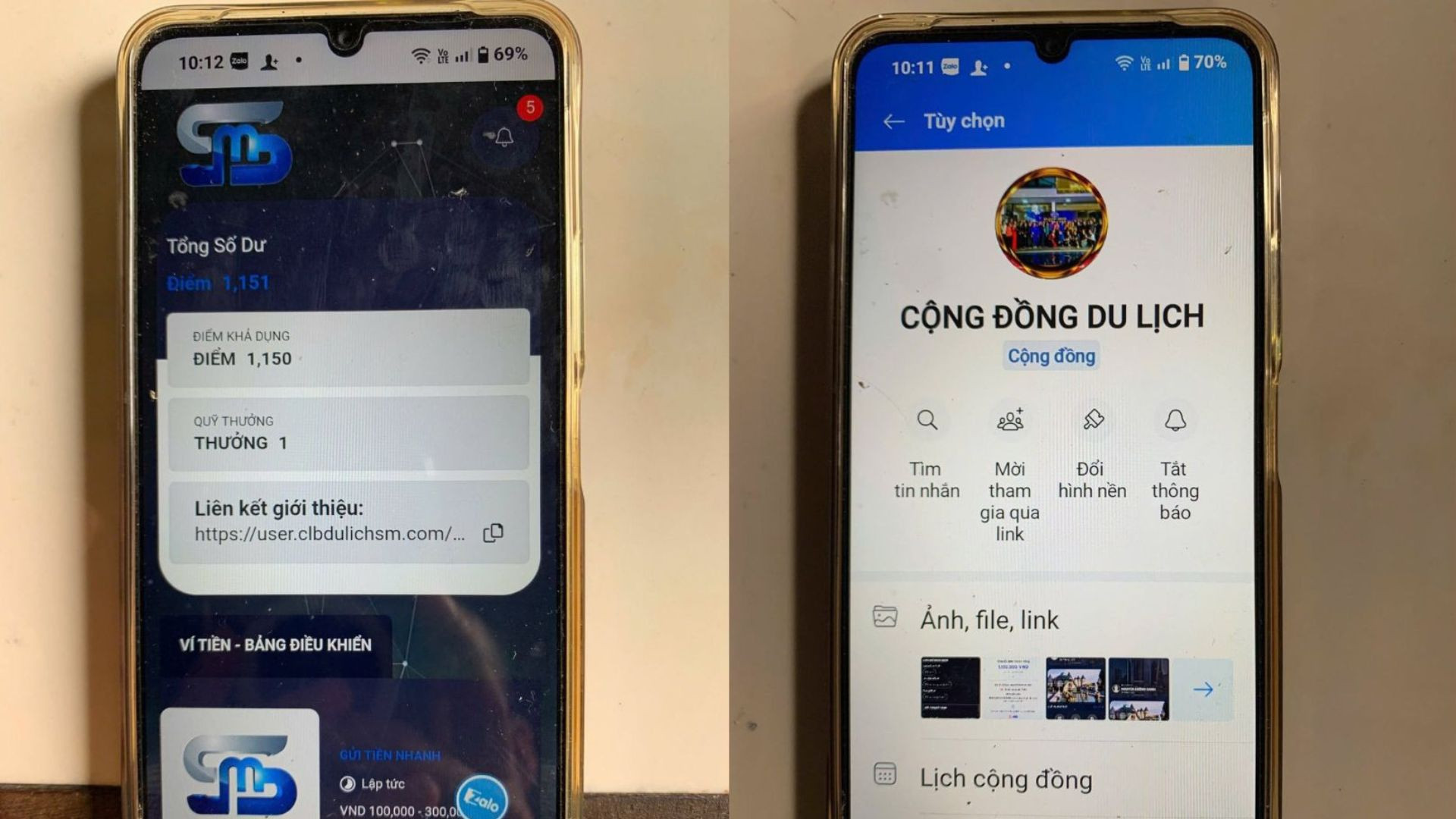 Ảnh chụp điện thoại bà N. đang tham gia mua hợp đồng kỳ nghỉ. Ảnh: CACC