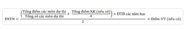 Công thức tính Điểm xét tốt nghiệp THPT (ĐXTN) chính thức năm 2026.
