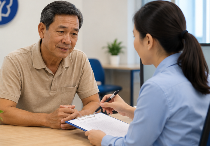 Người lao động được tư vấn về quyền lợi BHXH và lương hưu. Ảnh minh họa