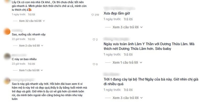 Bình luận của cư dân mạng về ngoại hình hiện tại của Lâm Y Thần.
