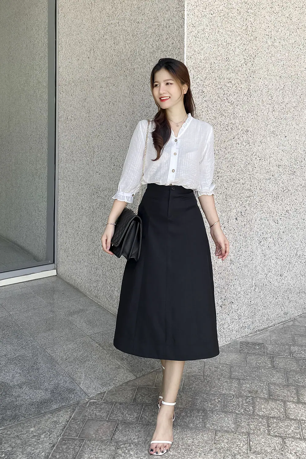 Combo áo sơ mi và chân váy tưởng đơn giản nhưng lại giúp bạn amp;#34;ăn đứtamp;#34; đồng nghiệp nơi công sở - 9