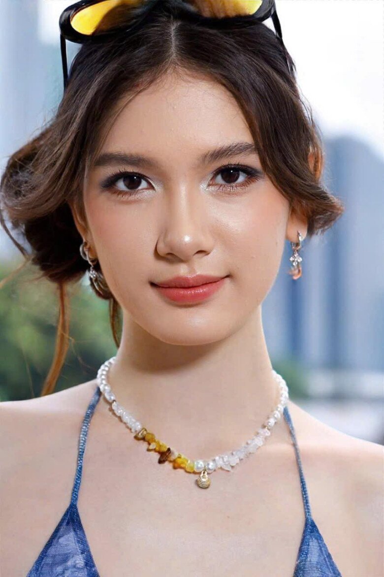Gương mặt xinh đẹp mang vẻ đẹp lai của Thanh Giang dễ dàng tạo được ấn tượng.