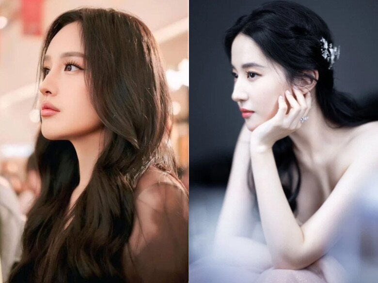 Cô cũng sở hữu chiếc mũi hơi gồ nhẹ giống Lưu Diệc Phi tạo nên vẻ đẹp riêng biệt.