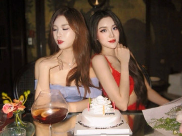 Phong cách đồng điệu của hoa hậu Phương Oanh và chị sinh đôi