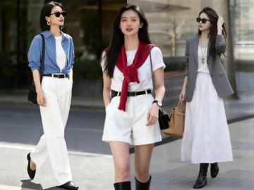 Thời trang - Chỉ cần 1 chiếc áo thun trắng trong tủ đồ, tôi phối ra gần chục kiểu sành điệu khiến ai cũng xin công thức