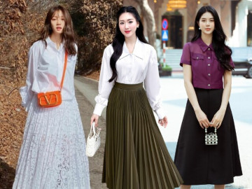 Combo áo sơ mi và chân váy tưởng đơn giản nhưng lại giúp bạn ăn đứt đồng nghiệp nơi công sở
