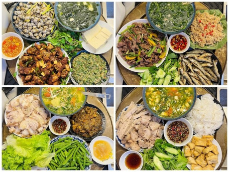 Mẹ đảm Nghệ An chia sẻ hơn 20 mâm cơm nhà ngon miệng, đủ chất, nhìn mà thèm