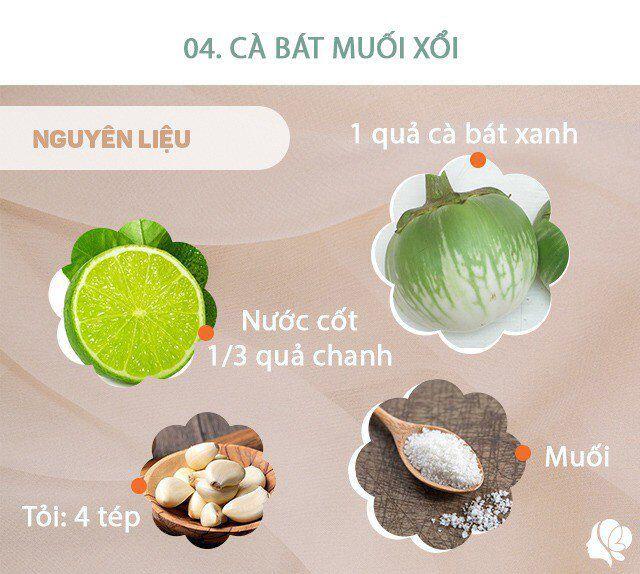 Chuẩn bị: 1 quả cà bát xanh, chanh, tỏi, muối, ớt, đường