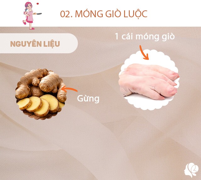 1 cái móng giò, gừng.
