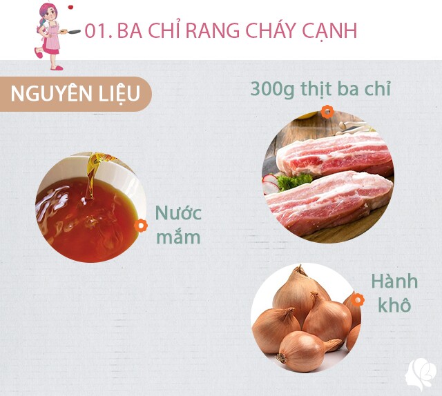 Chuẩn bị: 300g ba chỉ ngon, nước mắm ngon, hành khô.