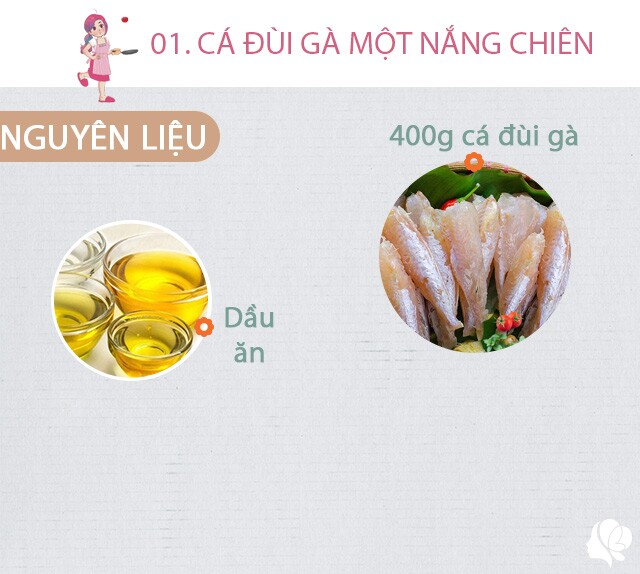 Chuẩn bị: 400g cá đùi gà 1 nắng, dầu ăn.