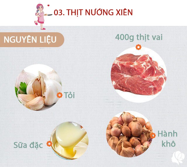 Nguyên liệu: - 400g thịt vai giòn/ ba chỉ - 1 thìa to tỏi băm - 1 thìa to hành tím băm - 1/2 thìa cafe ngũ vị hương - 1 thìa to sữa đặc - 1 thìa to nước hàng - 1 thìa to mật ong  - 1 thìa to nước mắm - 1/2 thìa nước tương - 1 thìa to dầu hào - 1/2 thìa cafe bột điều - 1 thìa dầu vừng - 1/2 thìa cafe tiêu xay