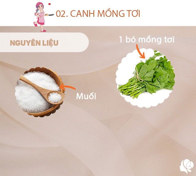 Chuẩn bị: 1 mớ mồng tơi, 1 ít muối
