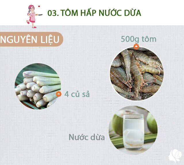 Chuẩn bị: 500g tôm, nước 1 quả dừa, 4-5 củ sả.