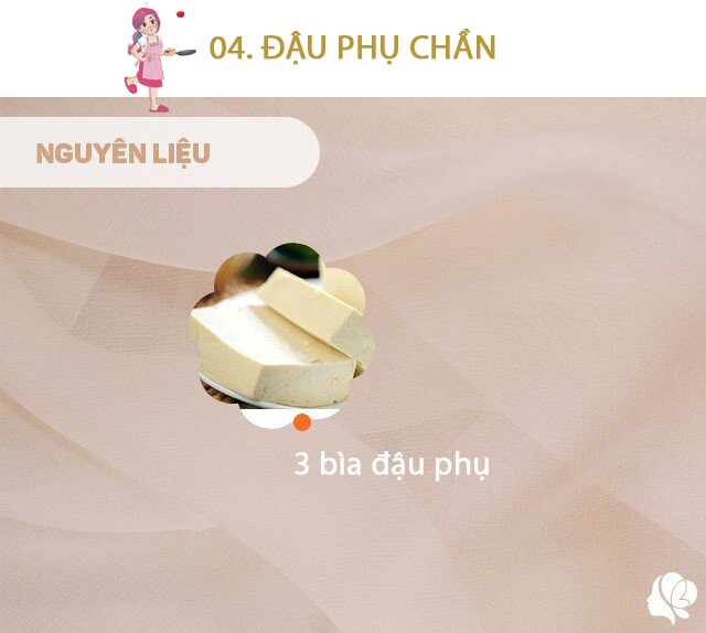 Chuẩn bị: 3 bìa đậu phụ nhỏ.