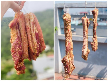 Trời nắng nóng như lò luyện đan, không đem thịt ra phơi một 1 nắng thì quá phí!