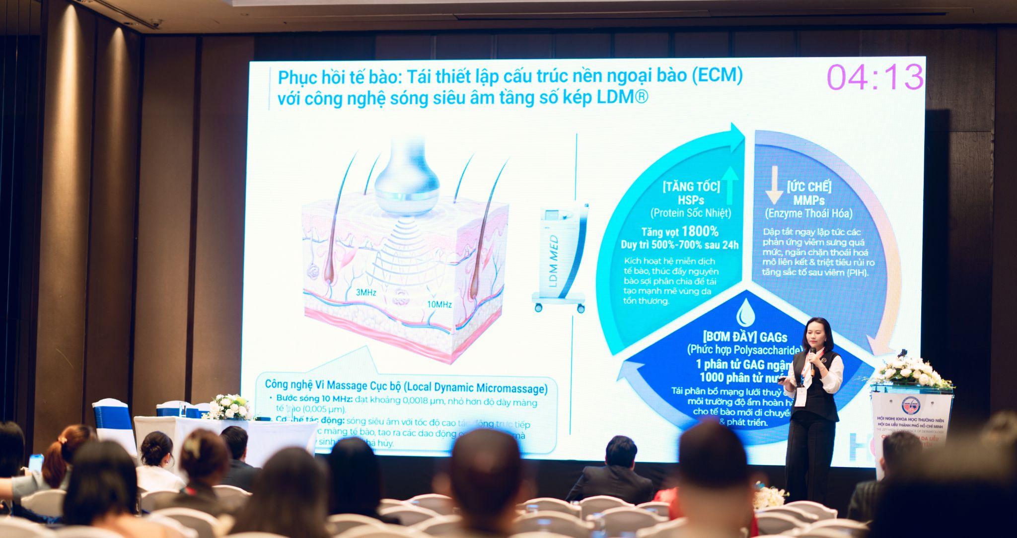 ThS.BS CKII Nguyễn Phương Thảo trình bày vai trò của LDM® tại hội nghị.