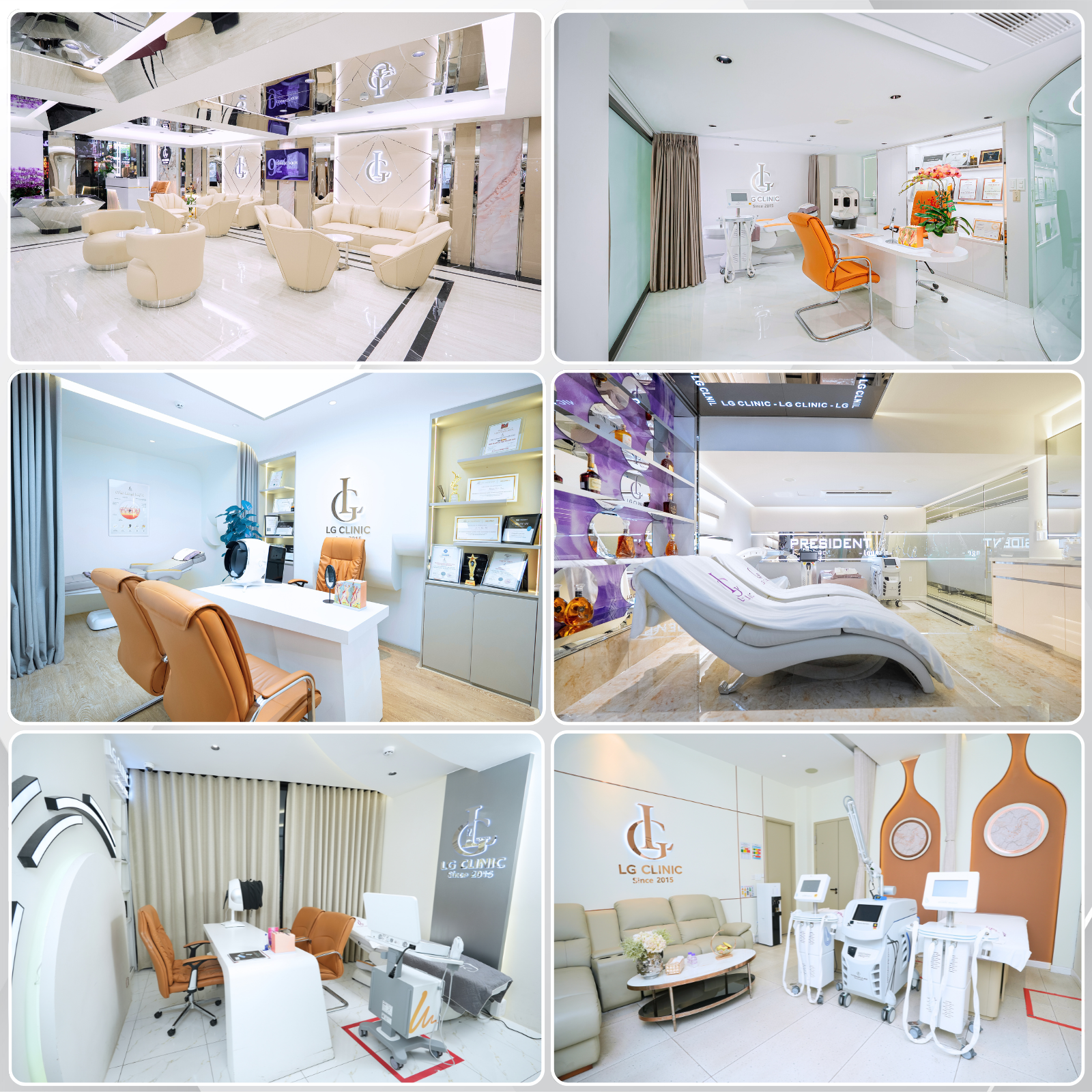 Không gian điều trị tại LG Clinic được thiết kế theo phong cách sang trọng