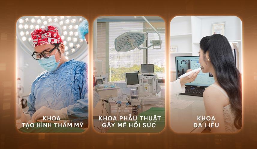 Các khoa phòng được đầu tư đồng bộ theo tiêu chuẩn y khoa, đảm bảo quy trình khám - phẫu thuật, điều trị khép kín, an toàn và chuyên nghiệp.