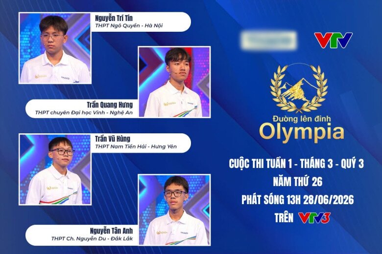 Bốn nhà leo núi trong cuộc thi Tuần 1 - Tháng 3 - Quý 3. Ảnh: Đường lên đỉnh Olympia.