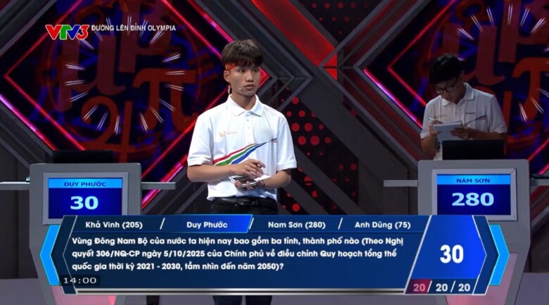 Duy Phước trong phần thi Về đích.