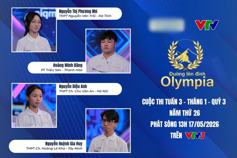 Bốn nhà leo núi trong cuộc thi Tuần 3 - Tháng 1 - Quý 3. Ảnh: Đường lên đỉnh Olympia.