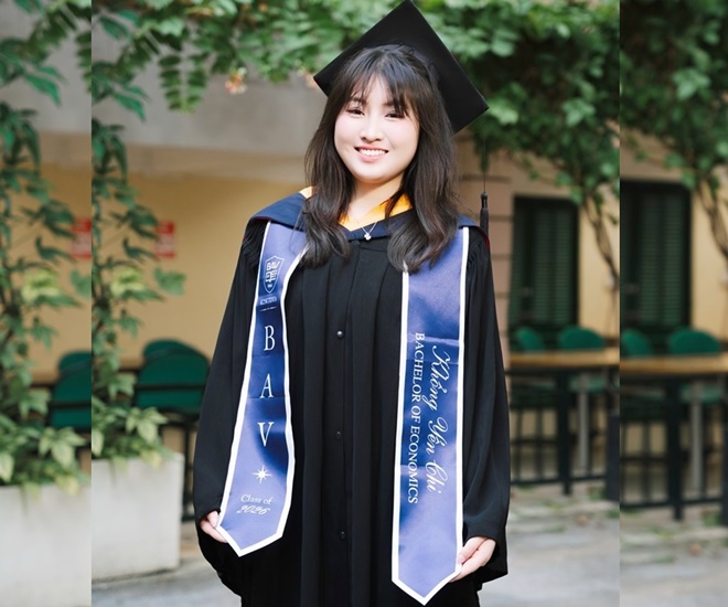 Nữ sinh Khổng Yến Chi, tốt nghiệp sớm loại xuất sắc tại Học viện Ngân hàng