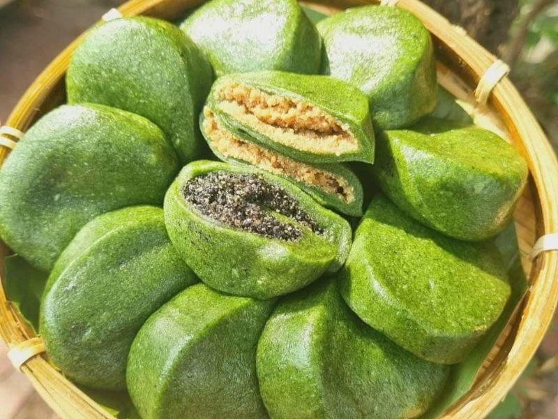 Bánh ngải thơm ngon từ ngoài vào trong