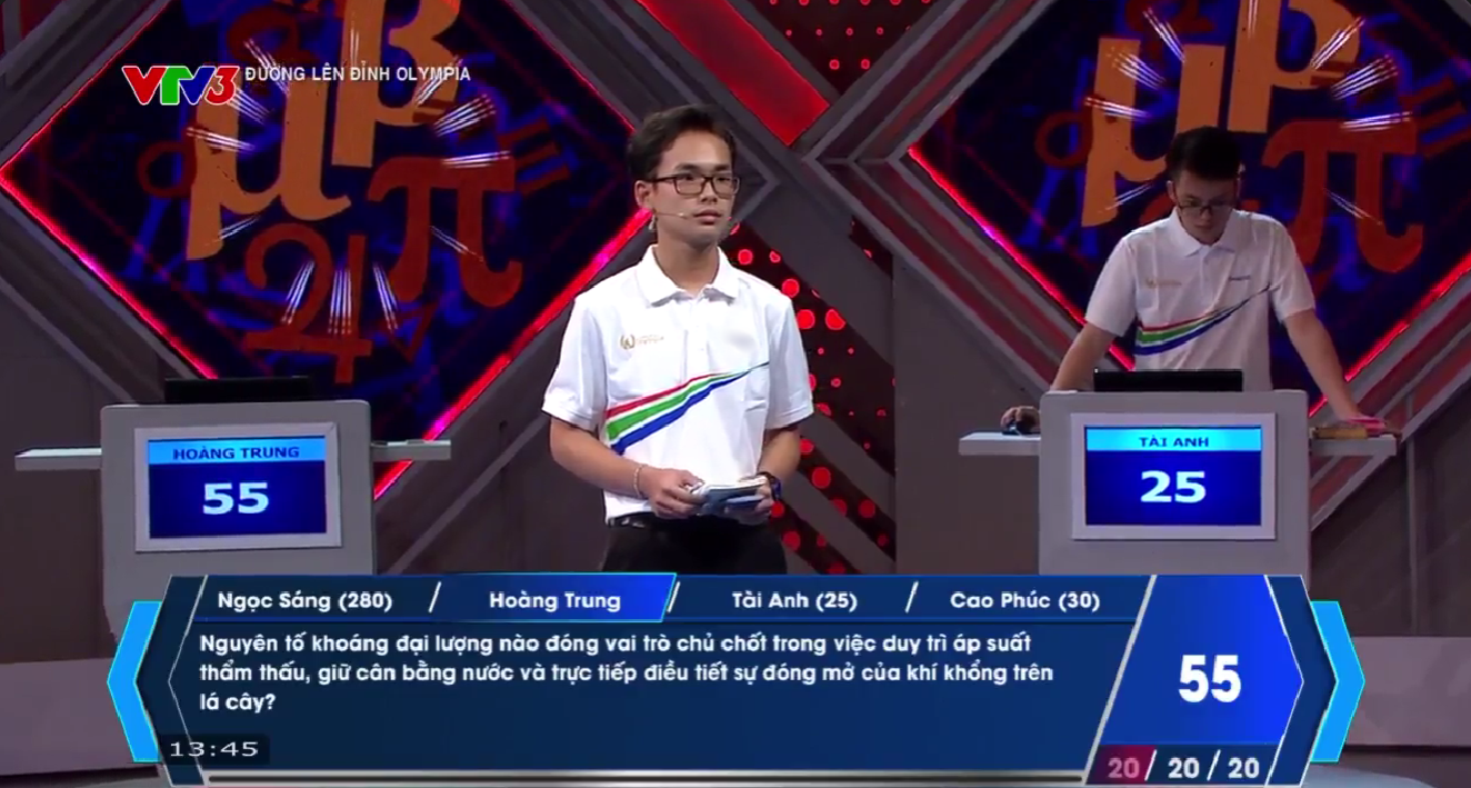 Hoàng Trung là người Về đích cuối cùng với 2 câu trả lời đúng, nâng tổng số điểm lên 95, đứng thứ 2 chung cuộc. Ngọc Sáng đứa ra 1 đáp án sai và bị trừ 10 điểm.