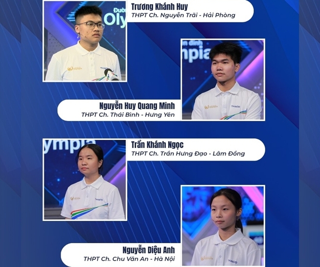 4 thí sinh của cuộc thi tháng 1 quý 3 Đường lên đỉnh Olympia năm thứ 26