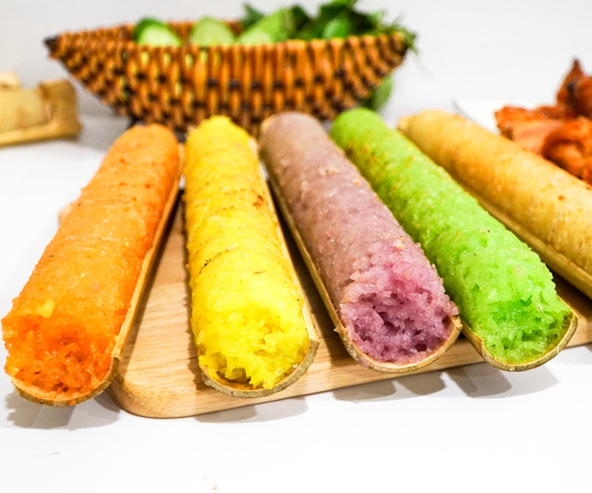 Cơm lam nhiều màu đặc biệt thơm ngon