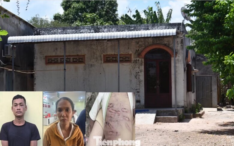 Hai đối tượng Danh Chơn, Nguyễn Thị Thanh Trúc (ảnh nhỏ) và căn nhà trọ nơi xảy ra vụ việc.