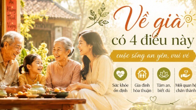 Nửa đời người mới hiểu: Về già có đủ 4 điều này mới là cuộc sống đáng mơ ước